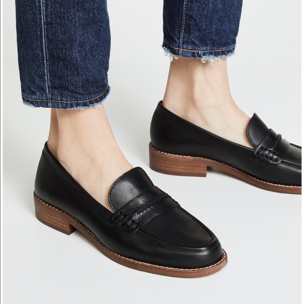Madewell Elinor Loafer in Black Leather